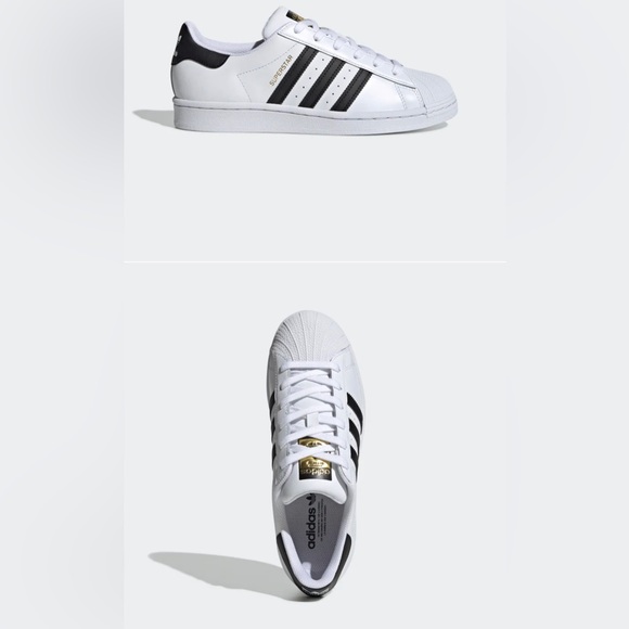 New Adidas Superstar Shoes White with Black Straps Size US 7 - Picture 7 of 11